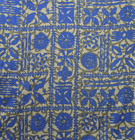 Tapa Cotton Light Barkcloth Fabric - Manulua Print, 45" Width (1 Yard)