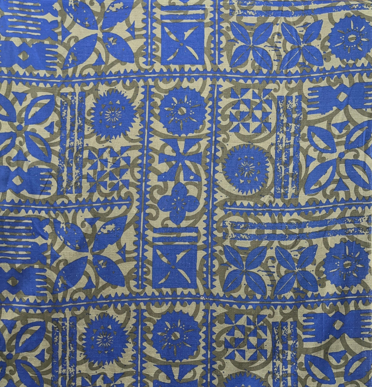 Cotton Barkcloth Fabric Tapa Light Print