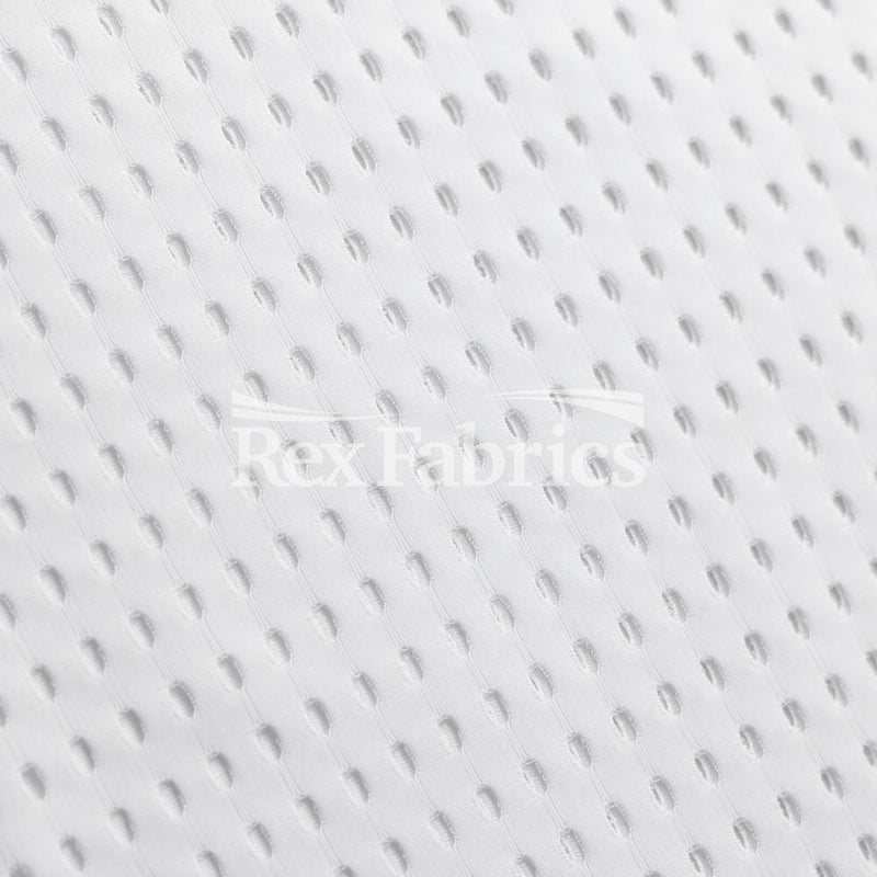 Peep Mesh Polyester Spandex Fabric - White Solid, 60" Width, 200 GSM (1 Yard)
