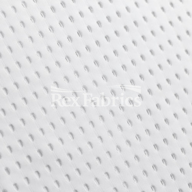 Peep Mesh Polyester Spandex Fabric - White Solid, 60" Width, 200 GSM (1 Yard)