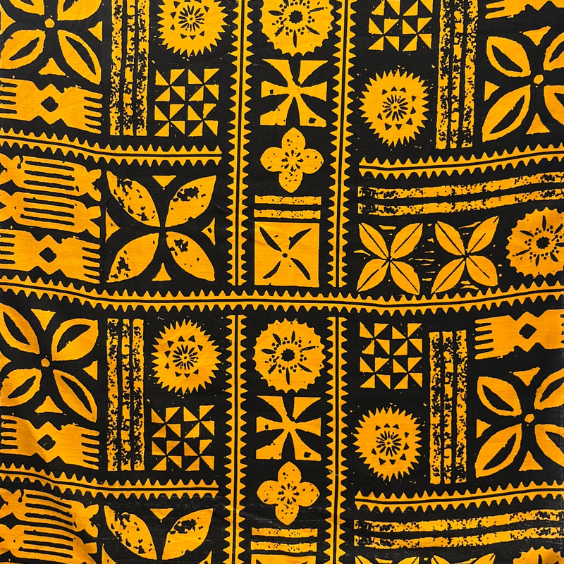 Tapa Cotton Light Barkcloth Cotton Fabric - Manulua Print, 45" Width (1 Yard)