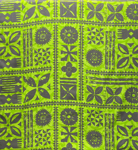 Tapa Cotton Light Barkcloth Cotton Fabric - Manulua Print, 45" Width (1 Yard)