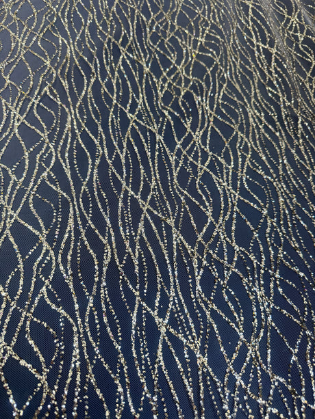 Gold Glitter Lace on Mesh