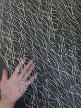 Gold Glitter Lace on Mesh