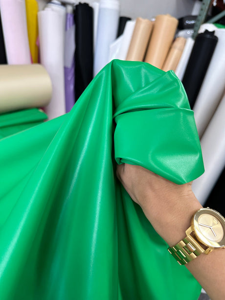 Stretch Faux Leather Kelly Green