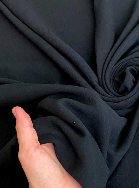 Black Crinkle Cotton Gauze