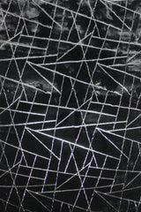 Black Lines Faux Rabbit Touch Rug - Silver Metallic Shimmery Design, 7'6" X 10'3" (1 Rug)