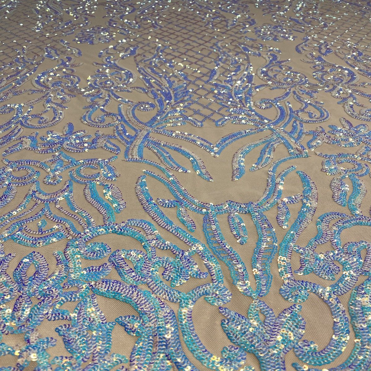 Stretch Sequins Fabric Luna Sequin Mesh