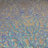Stretch Sequins Fabric Luna Sequin Mesh
