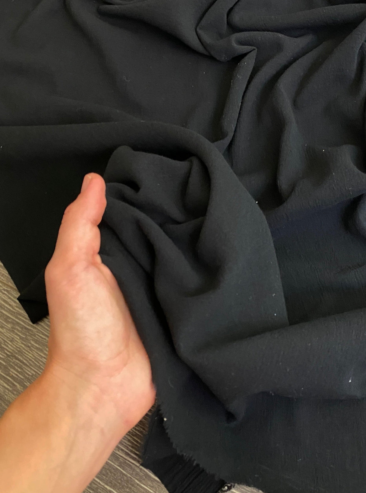 Black Crinkle Cotton Gauze