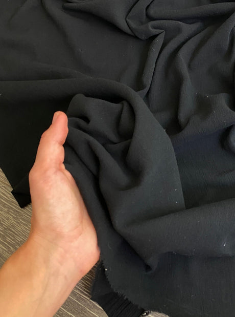 Black Crinkle Cotton Gauze