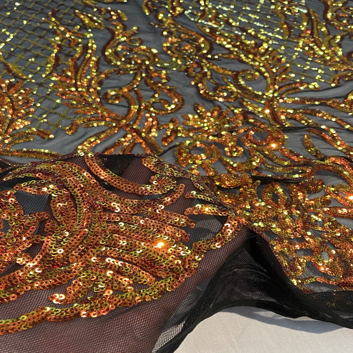 Stretch Sequins Fabric Luna Sequin Mesh