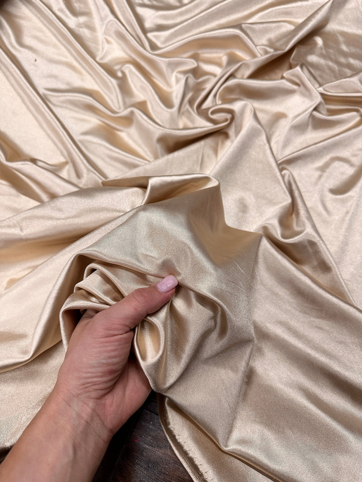Shiny Nylon Spandex Champagne