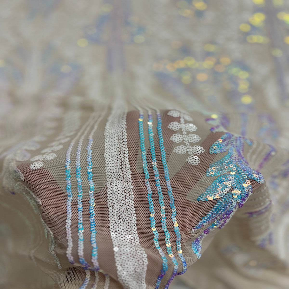 Stretch Sequins Fabric Alina Damask