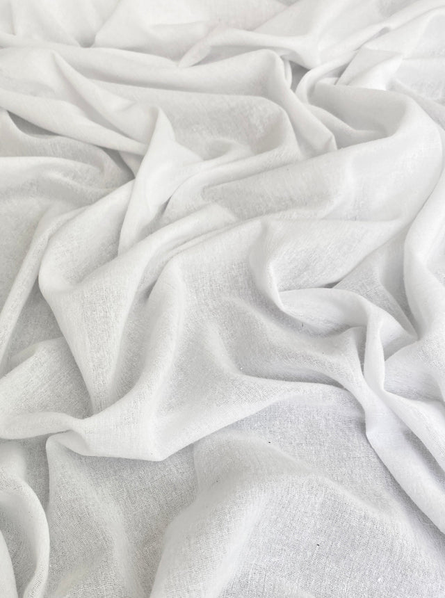 White Crinkle Cotton Gauze