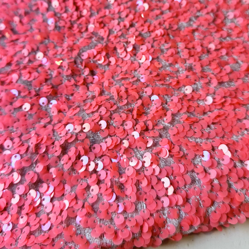 Sequin on Velvet Salmon Pink