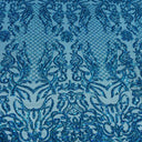 Luna Stretch Sequins Nylon Spandex Mesh Fabric - 4-Way Stretch, Sequin Design, 60" Width (1 Yard)