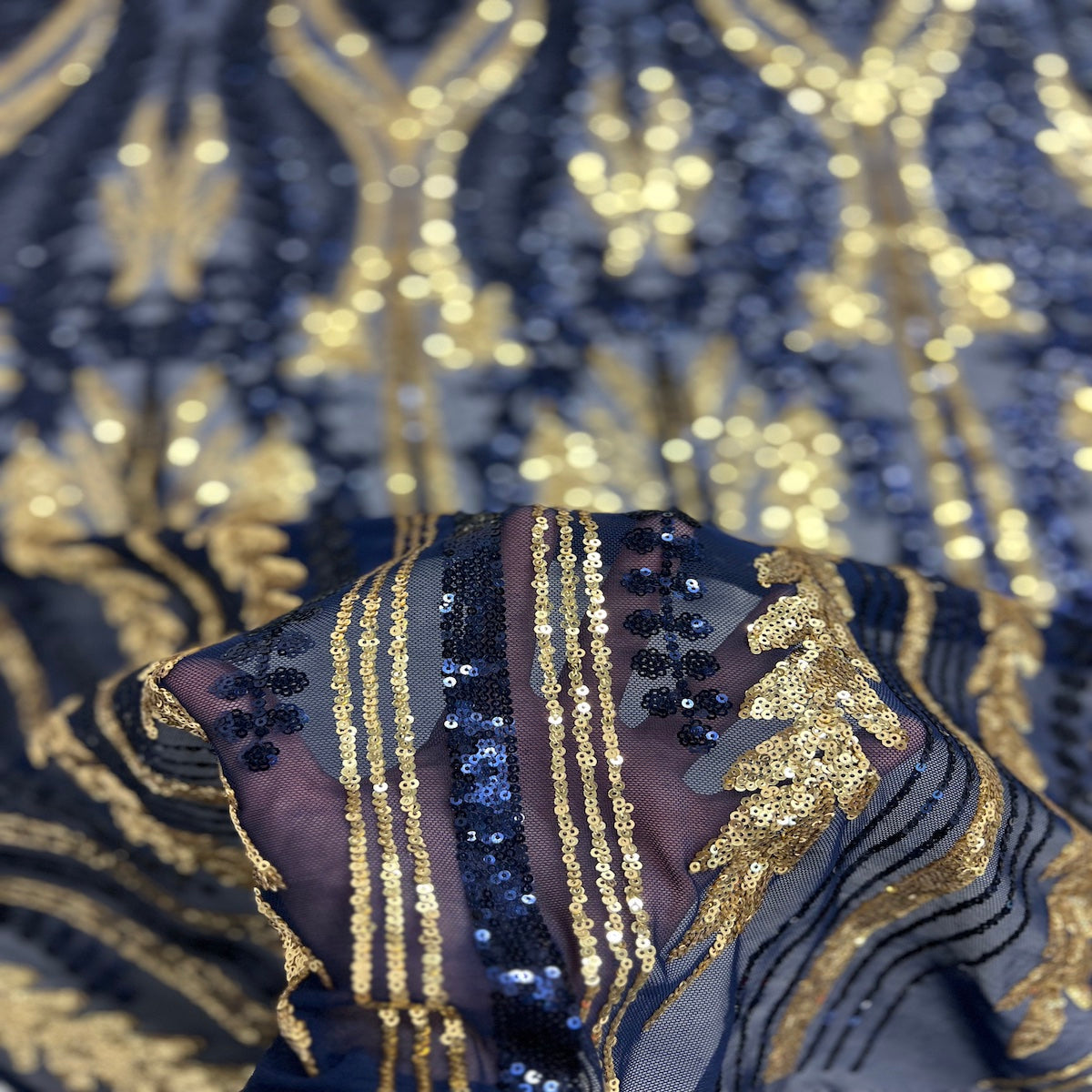 Stretch Sequins Fabric Alina Damask