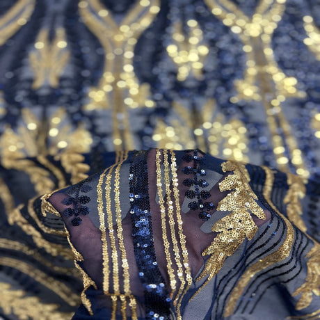 Stretch Sequins Fabric Alina Damask