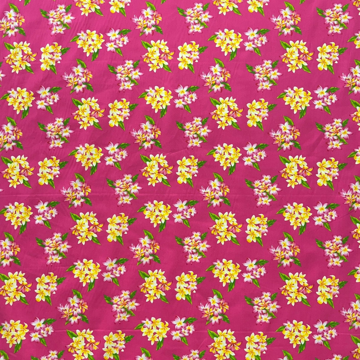 Poly Cotton Plumeria Clusters Fabric