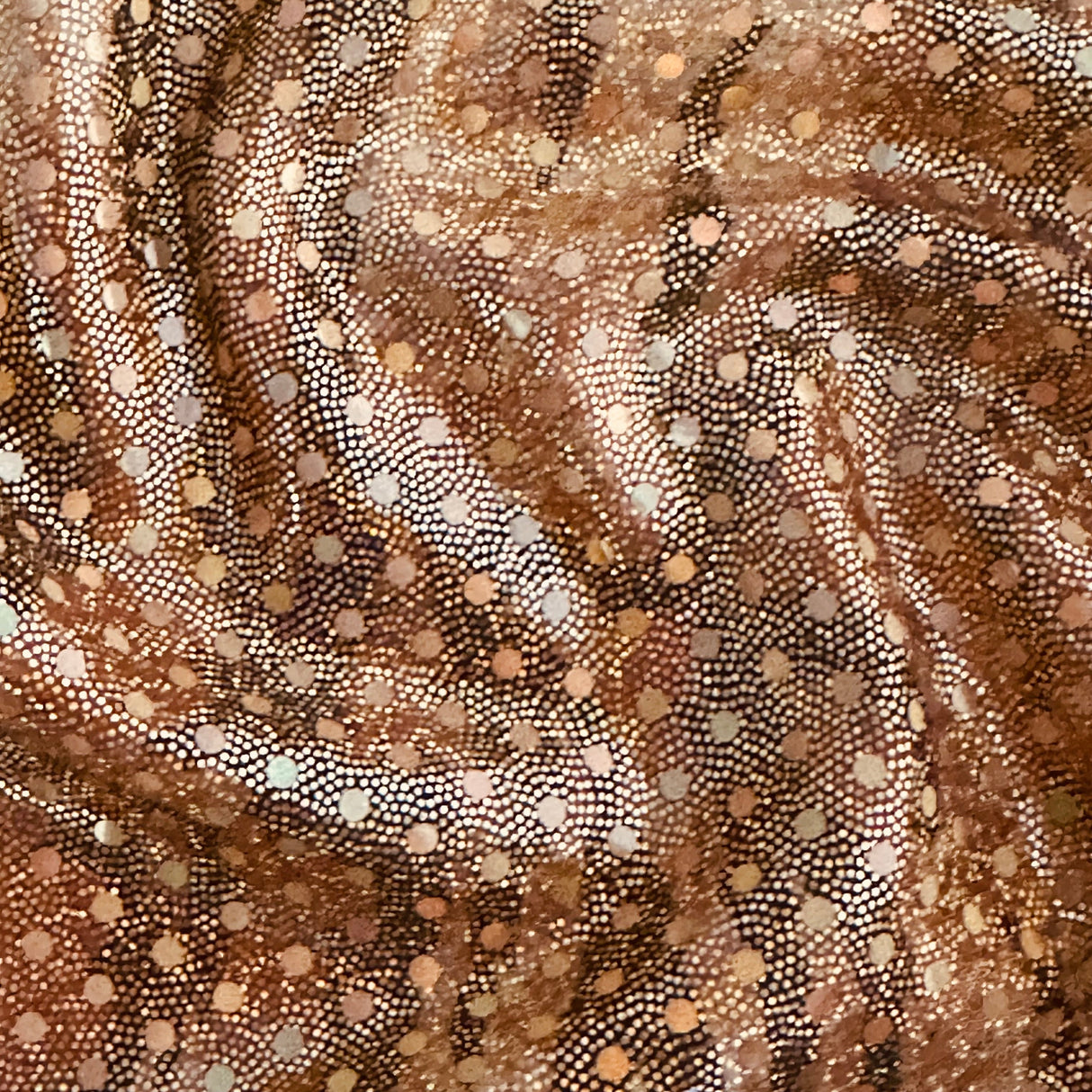 Polyester Spandex Zebra Hologram Fabric 60" Brown