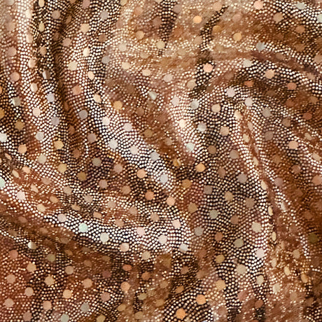 Polyester Spandex Zebra Hologram Fabric 60" Brown