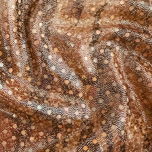 Polyester Spandex Zebra Hologram Fabric 60" Brown