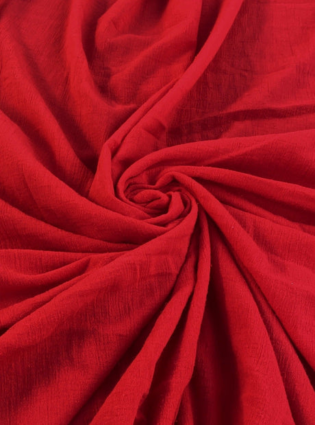 Red Crinkle Cotton Gauze