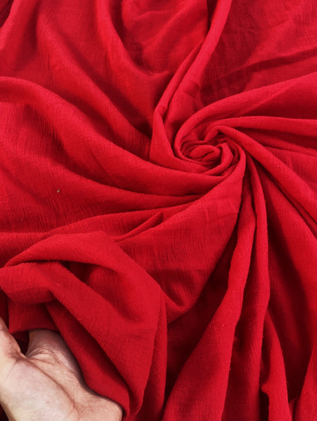Red Crinkle Cotton Gauze