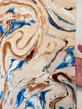 Printed Satin Marble Blue