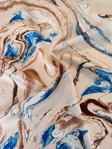 Printed Satin Marble Blue