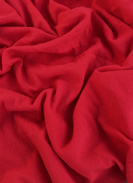 Red Crinkle Cotton Gauze