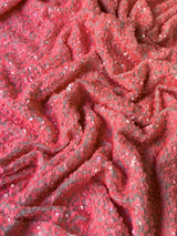 Sequin on Velvet Salmon Pink