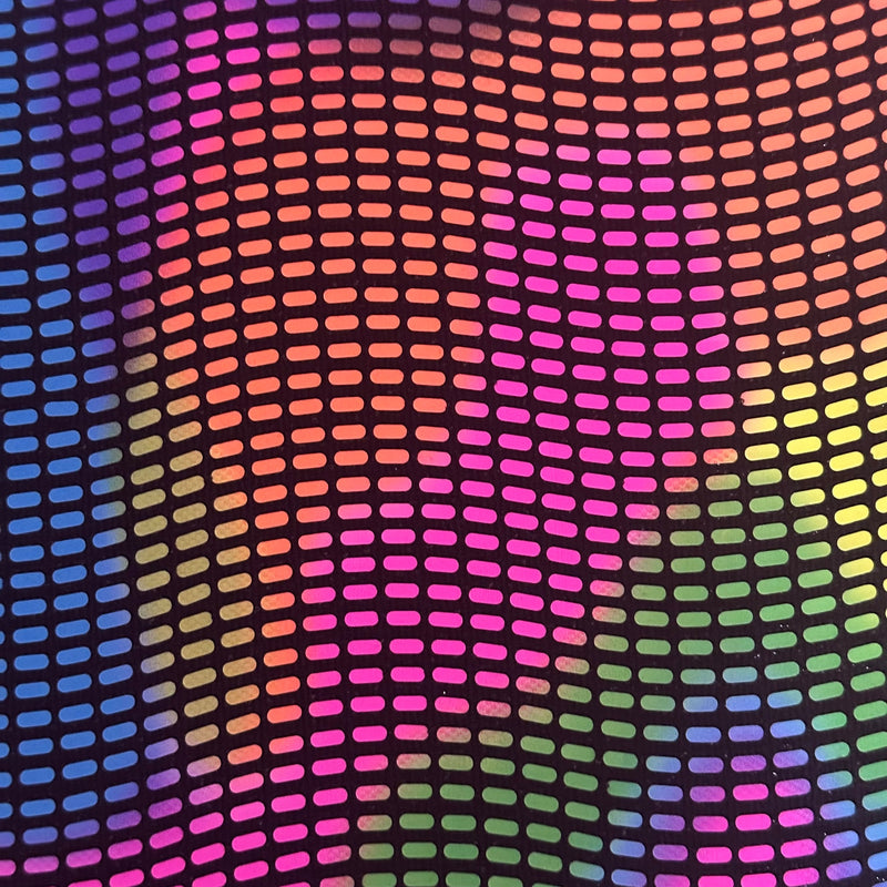 Nylon Spandex Metallic Neon Square Trans Sequin Fabric, 60" Wide, Multi Color