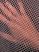 Pink Rhinestone Diamond Fishnet Mesh