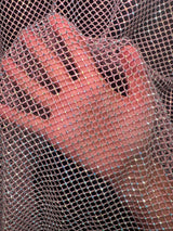 Pink Rhinestone Diamond Fishnet Mesh