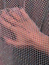 Pink Rhinestone Diamond Fishnet Mesh