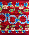 Rings Of Polynesia Rayon Fabric - Tribal Accents, Flower Border, 45" Width (1 Yard)
