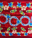 Rayon Fabric Rings of Polynesia Print