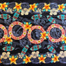 Rings Of Polynesia Rayon Fabric - Tribal Accents, Flower Border, 45" Width (1 Yard)