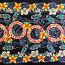 Rayon Fabric Rings of Polynesia Print