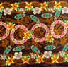 Rings Of Polynesia Rayon Fabric - Tribal Accents, Flower Border, 45" Width (1 Yard)