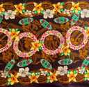 Rayon Fabric Rings of Polynesia Print
