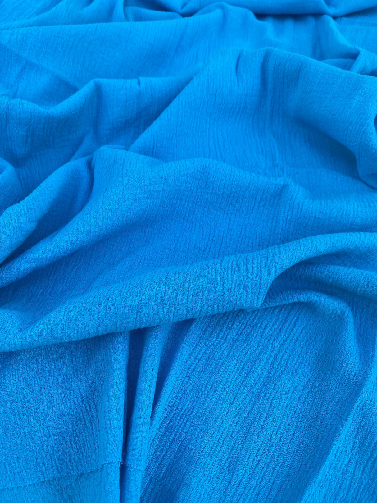 Turquoise Crinkle Cotton Gauze