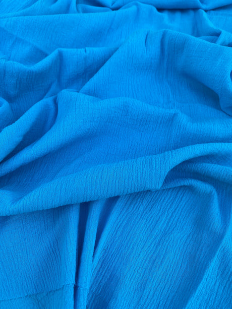 Turquoise Crinkle Cotton Gauze