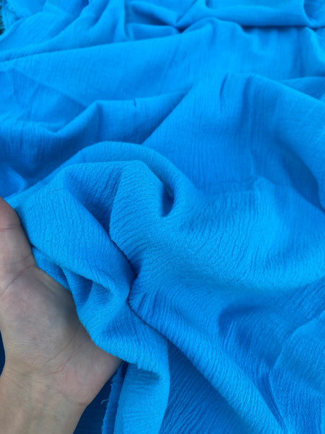 Turquoise Crinkle Cotton Gauze