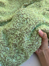 Stretch Sequin on Velvet Pistachio Green
