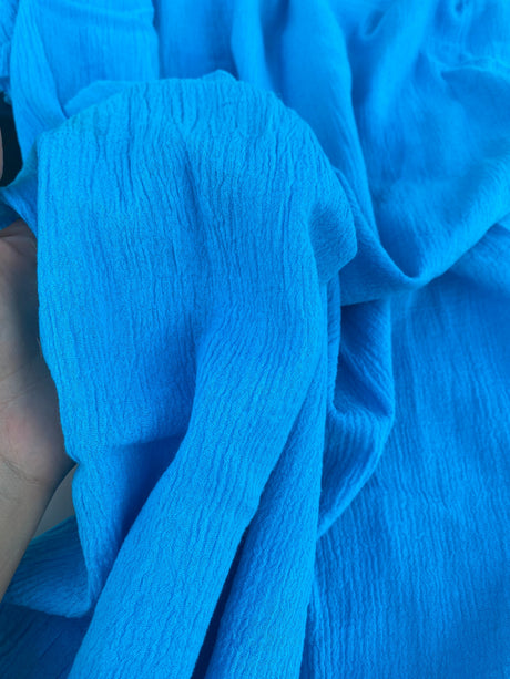 Turquoise Crinkle Cotton Gauze