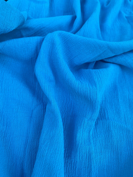 Turquoise Crinkle Cotton Gauze