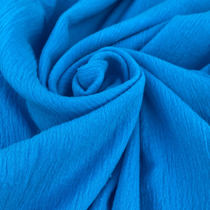 Turquoise Crinkle Cotton Gauze